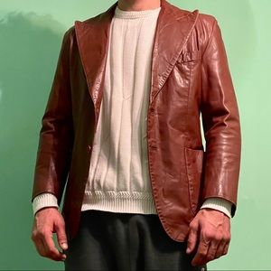 YSL YvesSaintLaurent Brown Leather Coat Jacket